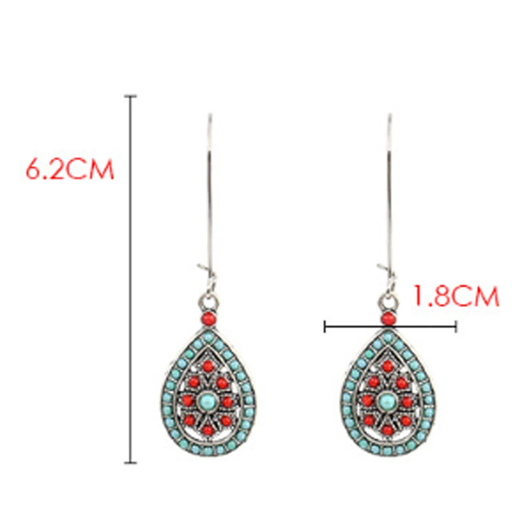 Женские винтажные серьги капельки Boho этнические висячие с бусинами в индийском