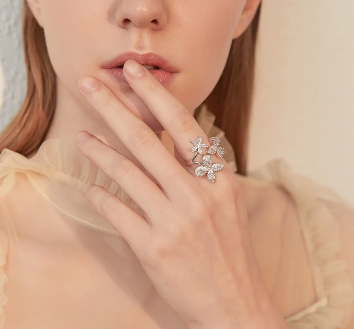 

trend Artificial Rhinestone Opening Simple Vintage party Unusual Rings for women Fashion Jewelry