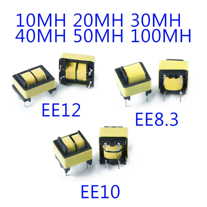 10Pcs EE8.3 EE10 EE12 Common Mode Inductance 10MH 20MH 30MH 40MH 100MH Inductor Power Filter Coil Transformer LED DIY | Обустройство