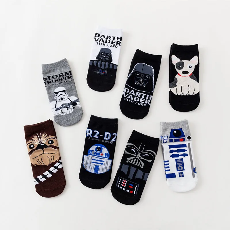 Wookiees Chewbacca, носки в стиле Звездных войн, черный рыцарь, забавные, новинка, мужские весенние, летние носки, удобные, впитывающие пот хлопковые носки до щиколотки