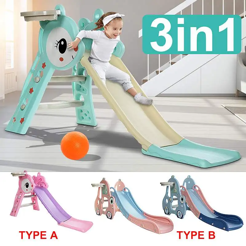 

Children's Sliding Board Children's Slide for Home Kids Outdoor Slid and Basketball Sets Plastic Slide Playground Slide Garden