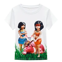 kids summer clothes new movie cartoon anime ainbo t shirt baby girl pleated skirt children clothing toddler girls casual outfits
