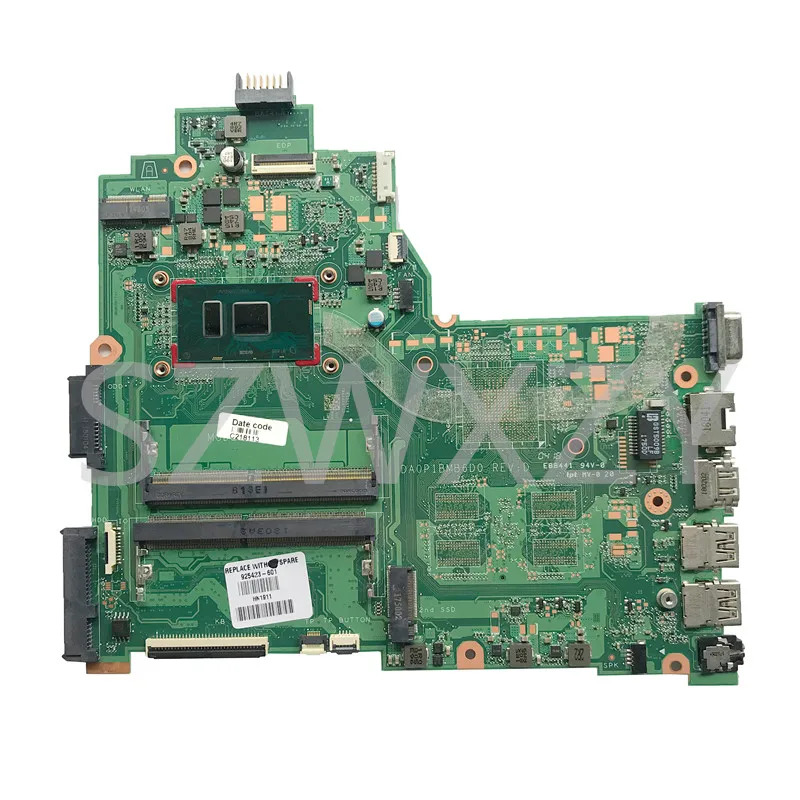 SZWXZY для HP 240 G6 14-BS Материнская плата ноутбука 925423-601 925423-001 DA0P1BMB6D0 SR2UW I3-6006u ЦП |