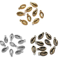 20pcs 17x8mm gold charms bohemian cowrie conch shell plated pendant for diy jewelry making handmade findings supplies wholesale