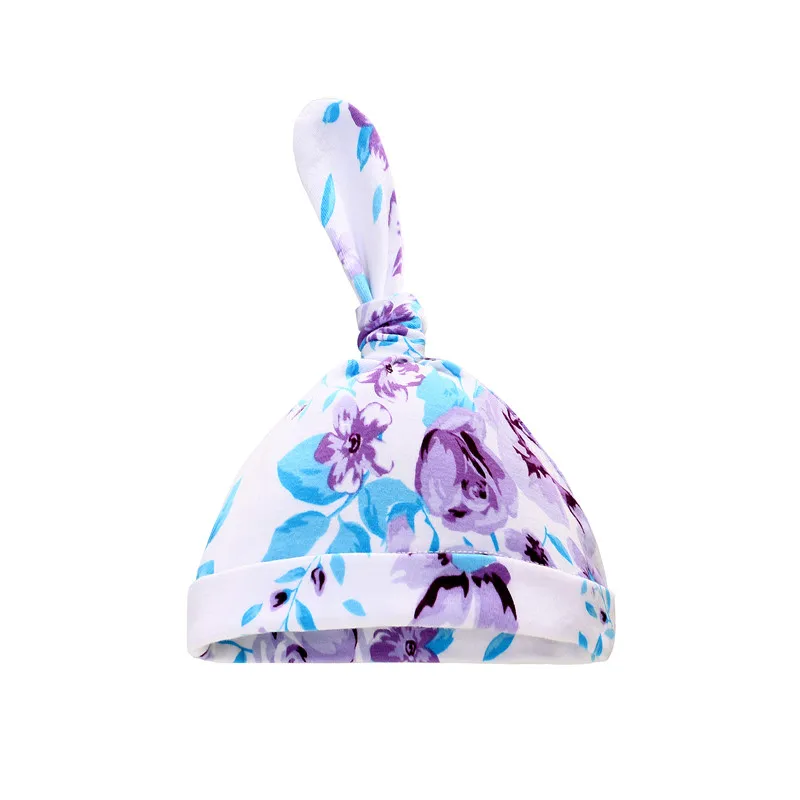 Purple 2 шт. для малышей, с цветочным узором, пеленка для завёртывания для пеленания спальный мешок оголовье, набор - Цвет: Purple