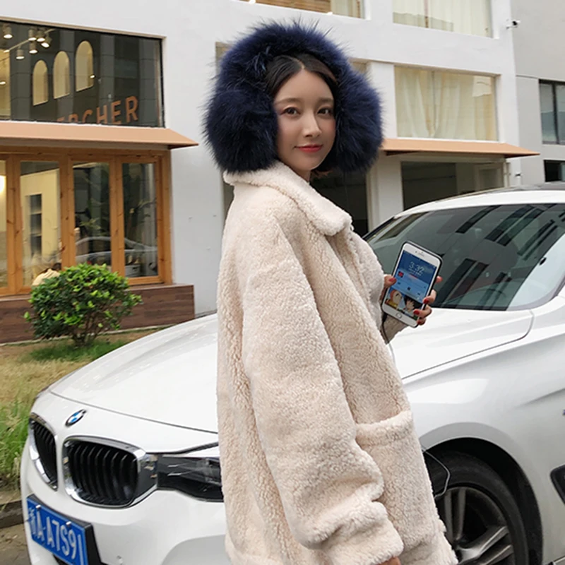 2020 новые женские теплые наушники из натурального меха енота с динамиком мягкие