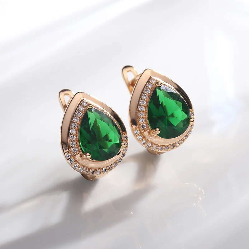 Женские серьги гвоздики с фианитом MAIKALE разноцветным кубическим цирконием и