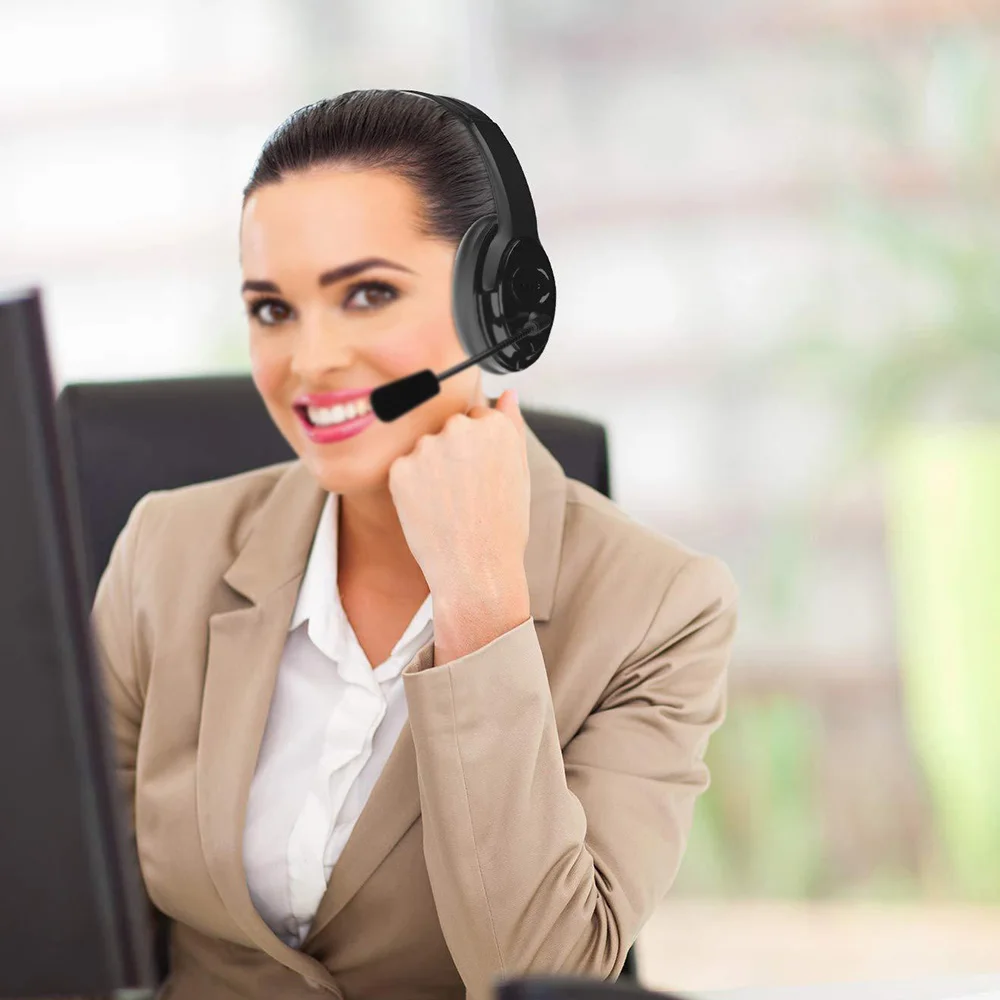 

New Call Center Headset With Microphone 2.5/3.5mm Plug, Voice Intercom Headset For Computer PC Game Volume Control