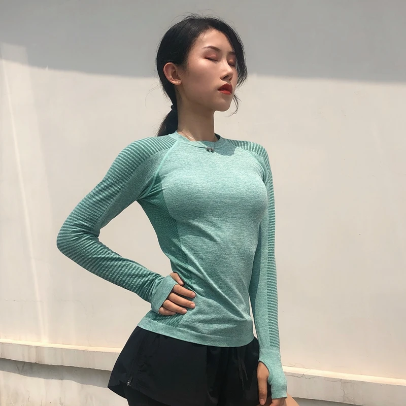 Женская спортивная рубашка для йоги свободная футболка из джерси с отверстием