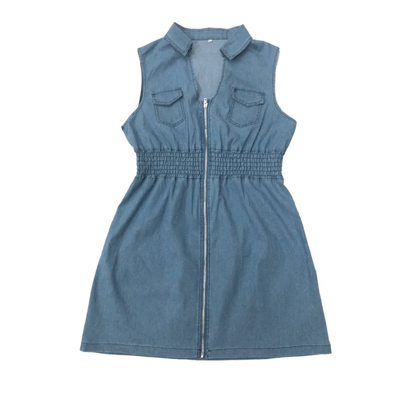 Женское летнее платье больших размеров богемное повседневное джинсовое на