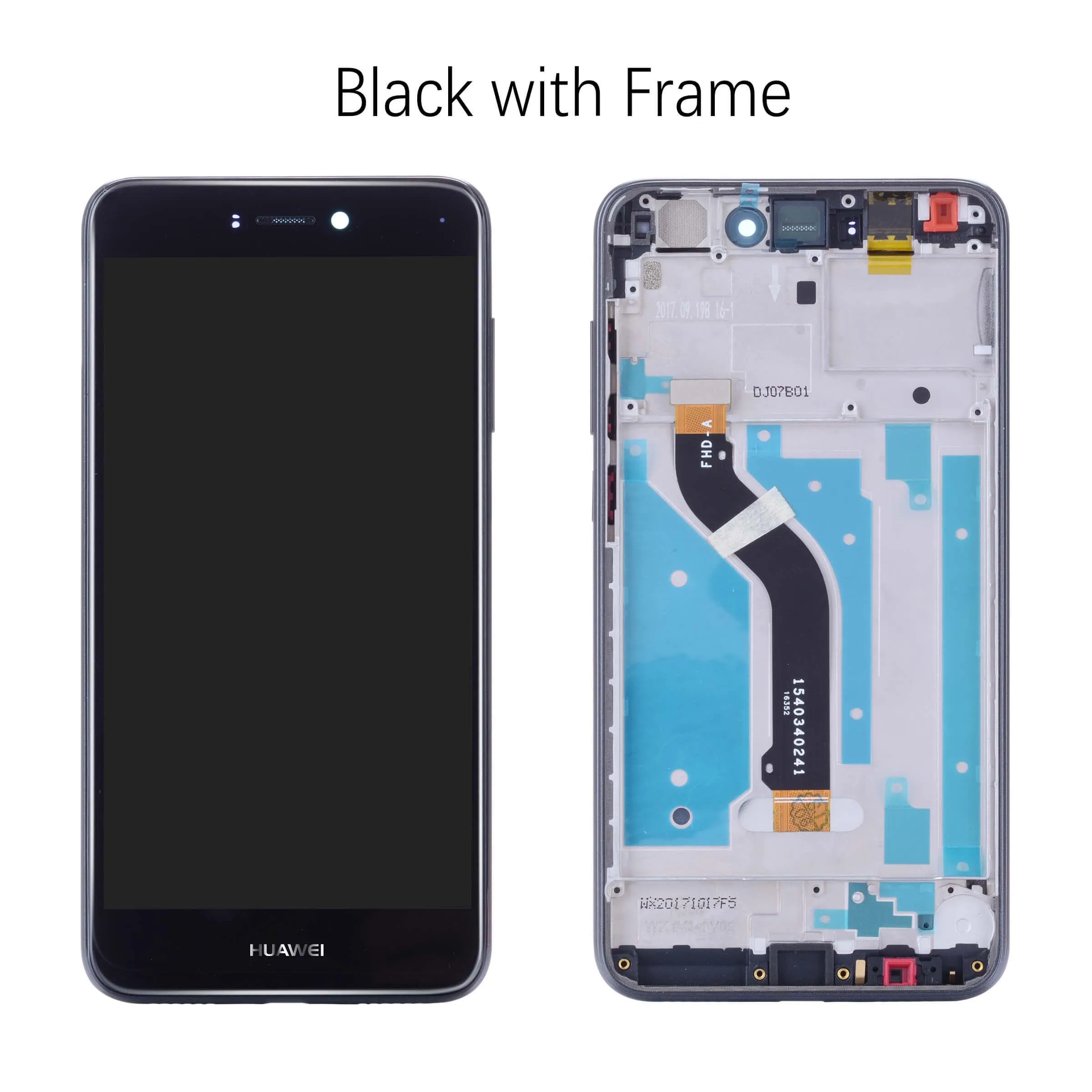 with Frame Black Дисплей для HUAWEI P8 Lite LCD в сборе с тачскрином на рамке 5.2'' черный белый золото синий - Цвет: with Frame Black