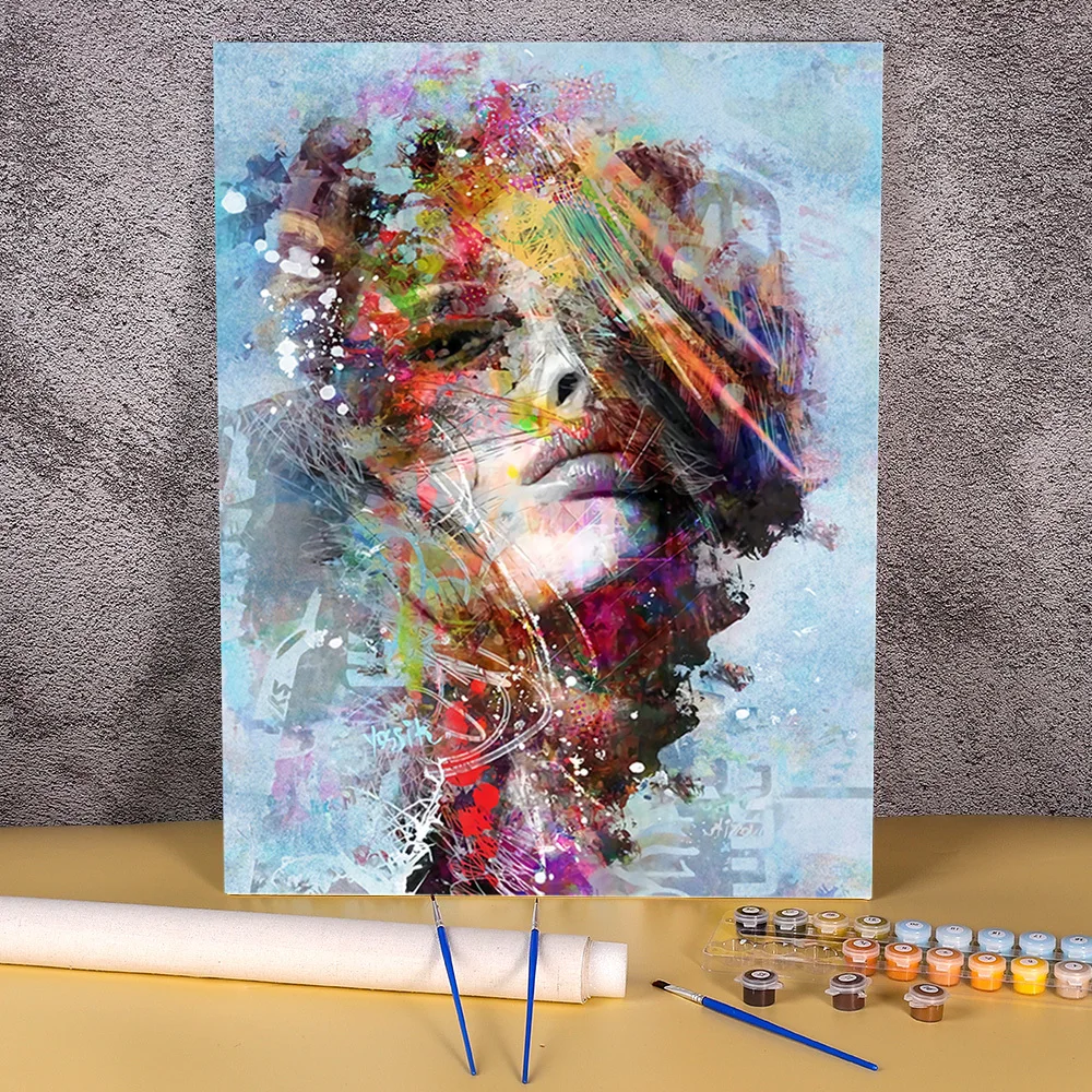 Картина по номерам Набор цифр Портрет женщины граффити акриловые краски 40 х50