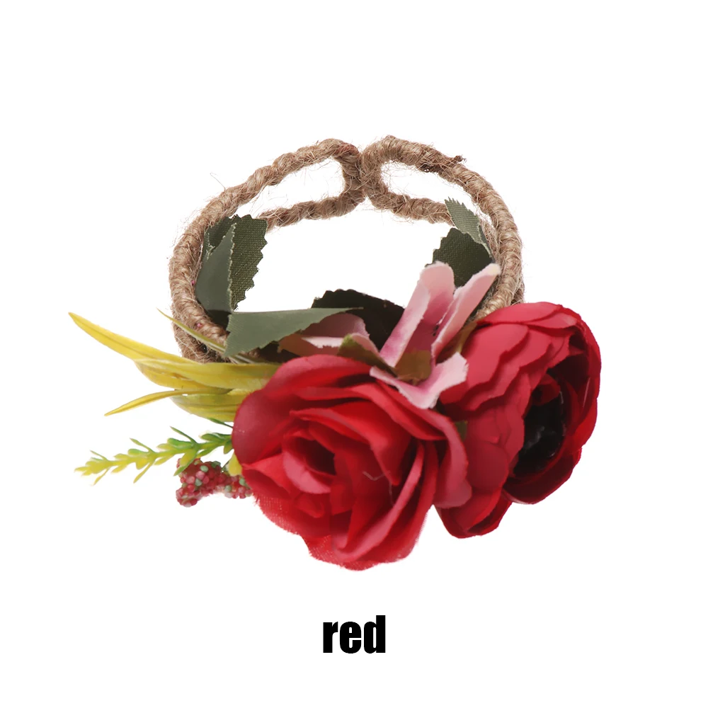 Wrist Red 2 Новые Красивые свадебные корсажи и брошь-бутоньерка, кружевные листья, корсажи на запястье, свадебные цветы, Свадебная вечеринка - Цвет: Wrist Red 2