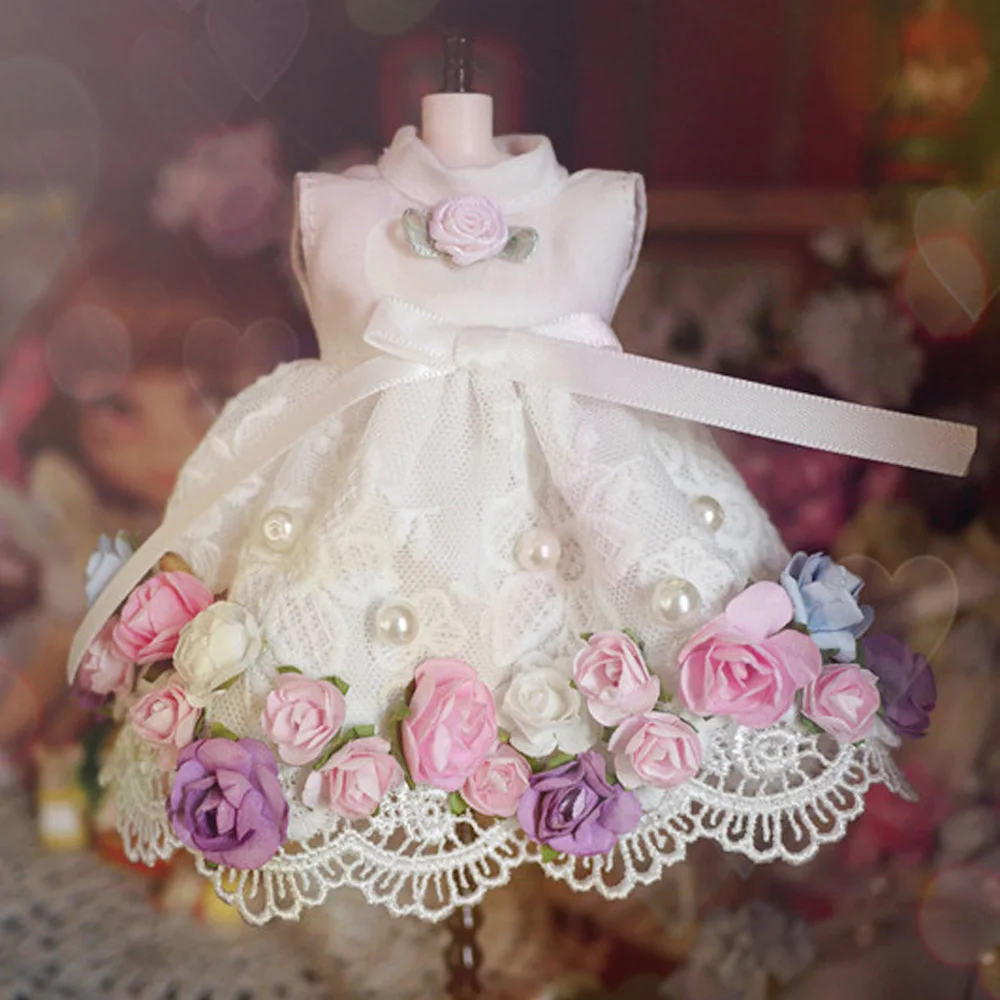 

Кукольное платье, женская кукла для licca azone ob27 OB24 для OB11, Цветочная юбка ручной работы 10.29.12