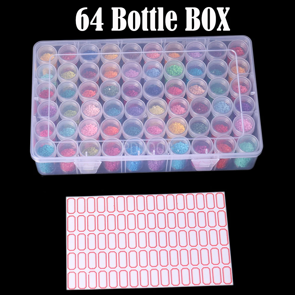 28/56/64/168 Grids Clear Plastic Storage Box For DIY diamond painting Stone Storage Embroidery Accessories Tool Organizer Case