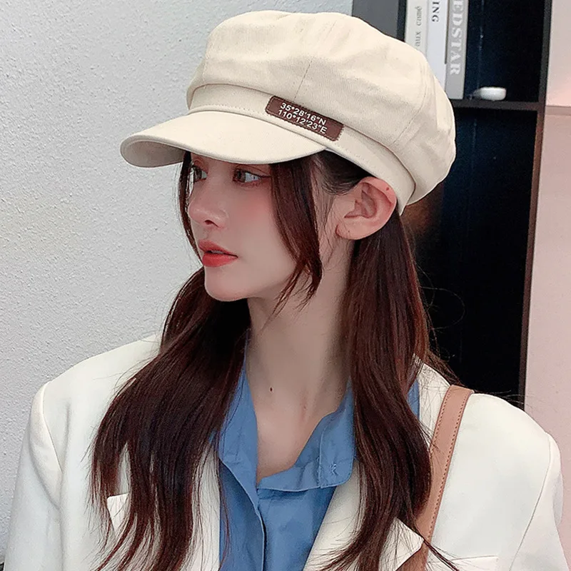 

New Japanese Retro Female Literary All-match Octagonal Hat Male British Newsboy Hat Beret Painter Hat Trendy Hat