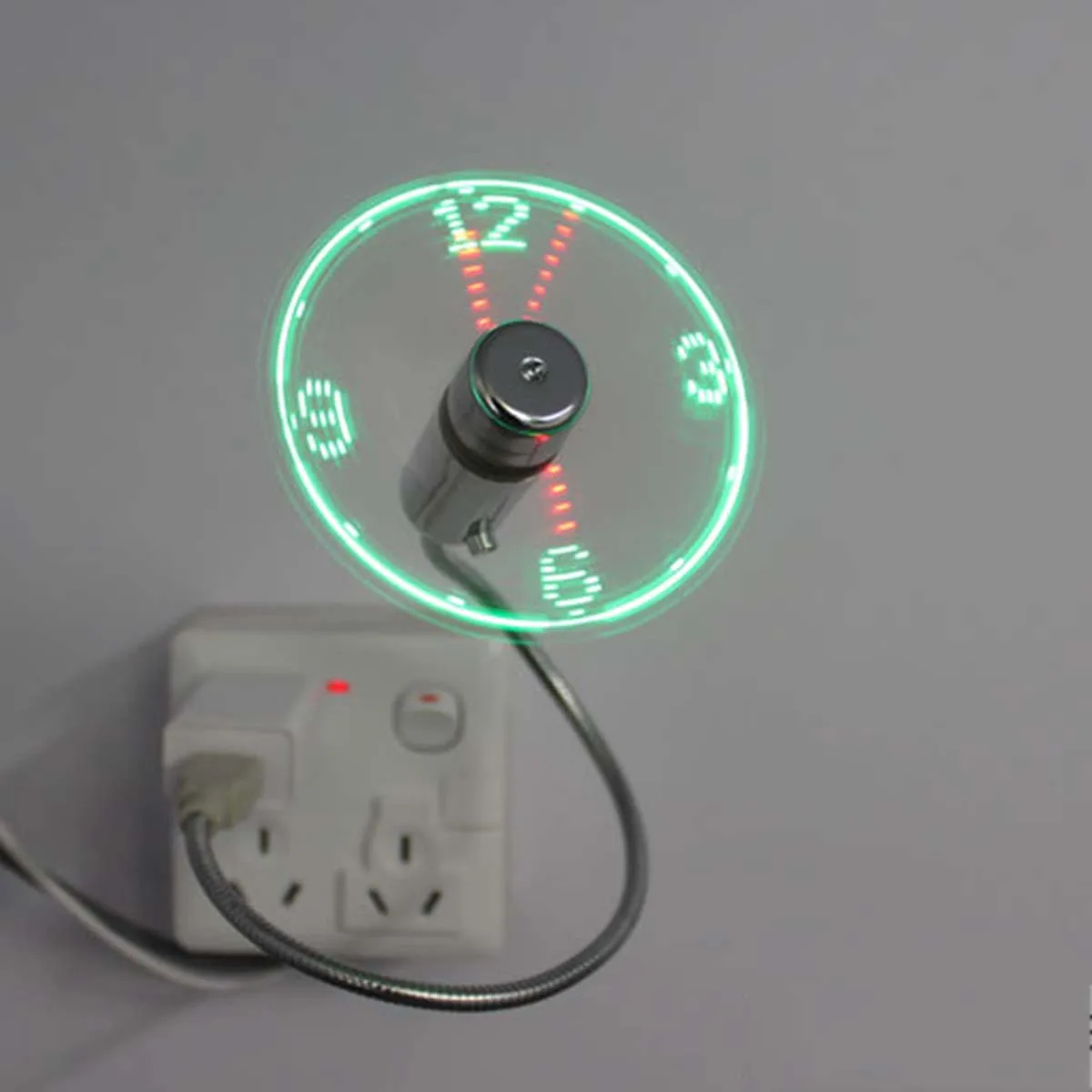 USB гаджет Мини Гибкий светодиодный светильник вентилятор время часы настольные