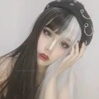 5 видов стилей девушки Японские Аниме Косплей парики Kawaii головной убор сценическая Вечеринка Реквизит женский белый черный розовый парик Готический два цвета длинные волосы