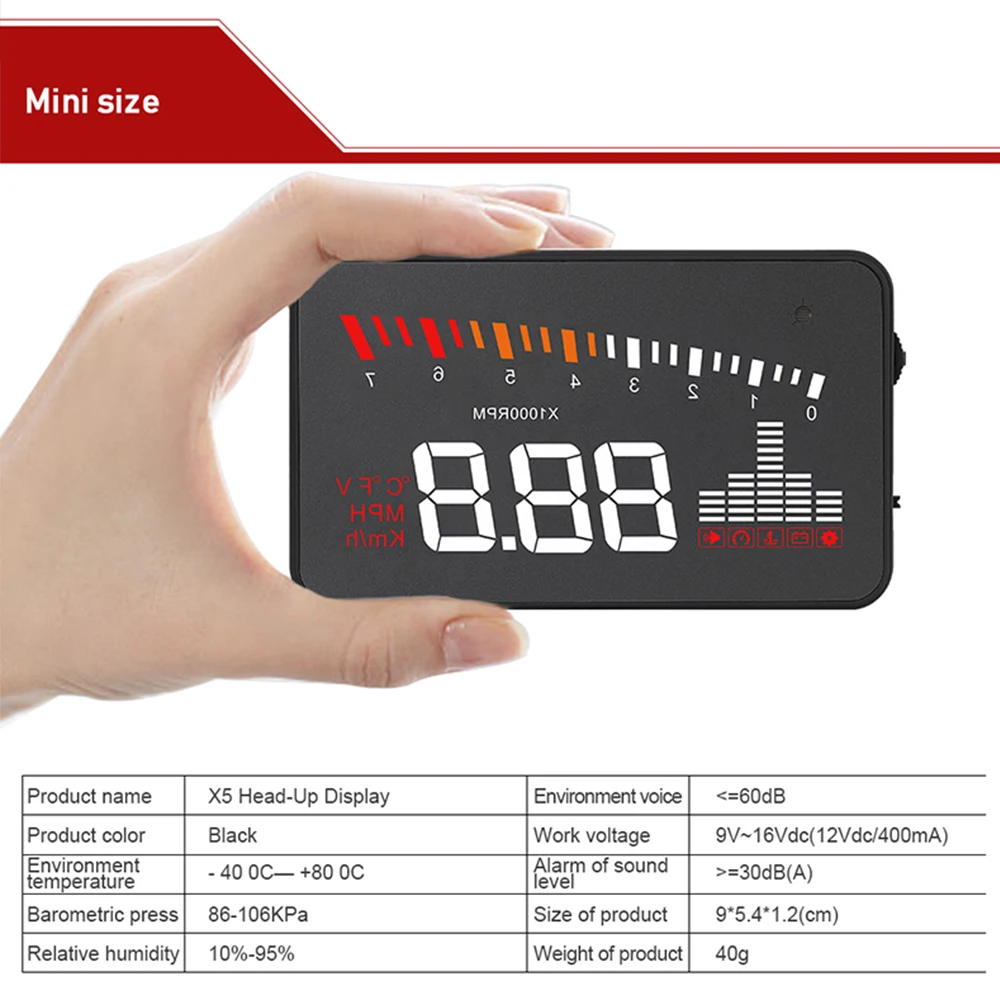 Автомобильный дисплей OBD II X5 Предупреждение предупреждения о превышении