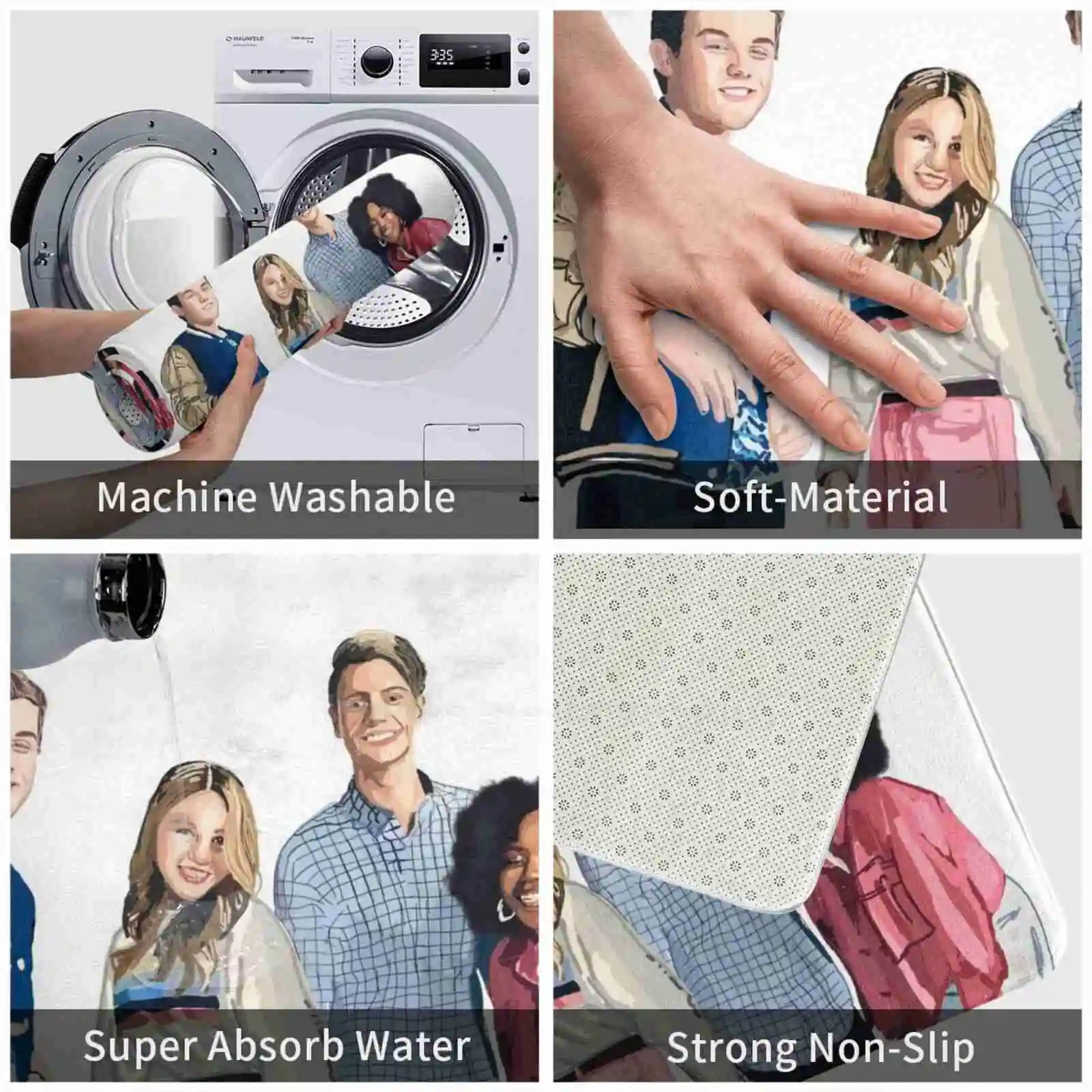 Henry Danger Crew Digital Drawing 3D Soft Non-Slip Mat Rug Carpet Foot Pad Hart Chenry Jace | Дом и сад