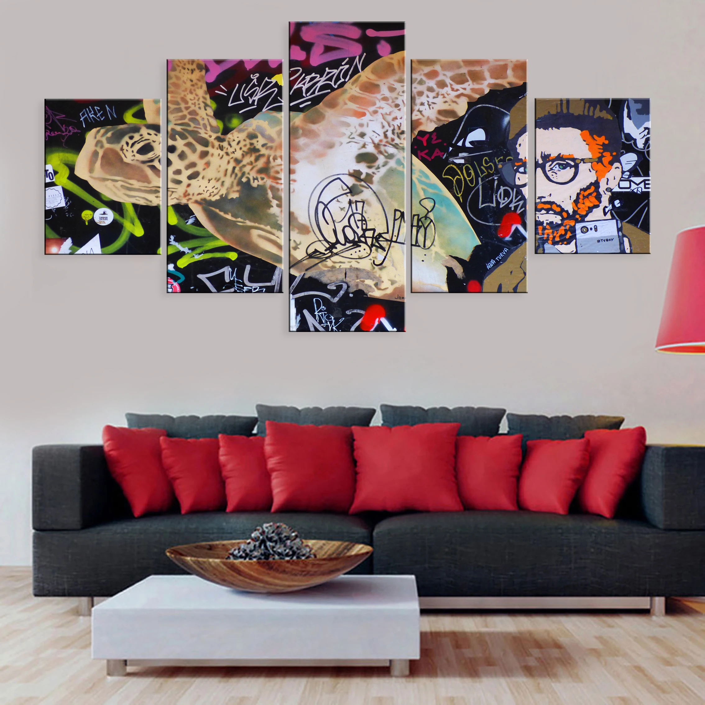 

Hd Printed Landscape Modern 5 Pieces Poster Painting Canvas For Living Room Home Decor Framework Street Art Graffiti Abstract