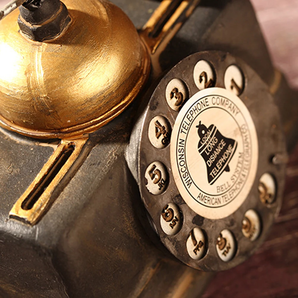 New Vintage Resin Telephone Model Miniature Craft Photography Props Bar Home Decor Retro Furniture Figurines Phone | Дом и сад