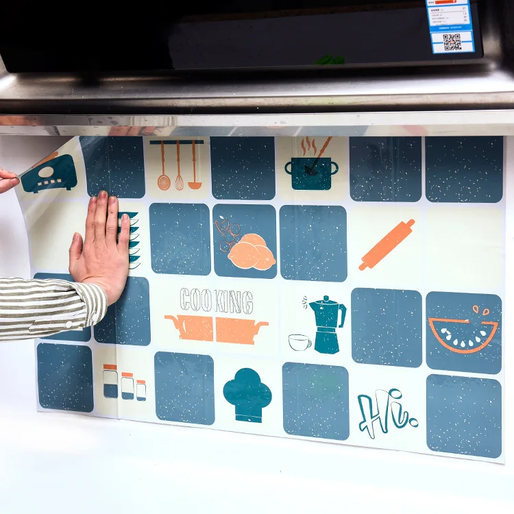 

Kitchen Mosaic Self-adhesive Oil-proof Sticker Cartoon Aluminum Foil High Temperature Oil-proof Sticker Tile Waterproof Sticker