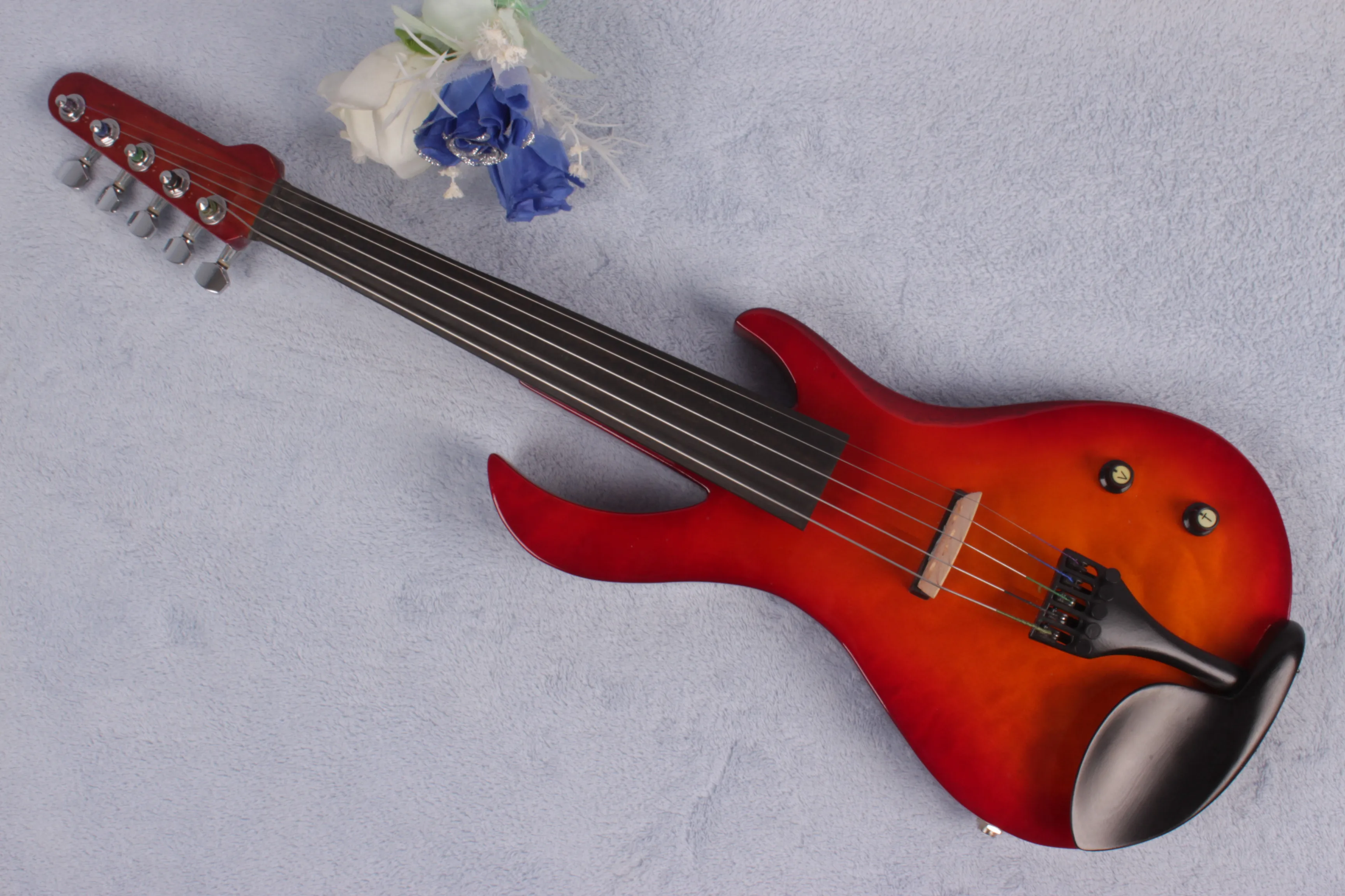 High Quality 16inch 5String Electric Viola Guitar Shape Ebony Fittings With Case Bow | Спорт и развлечения