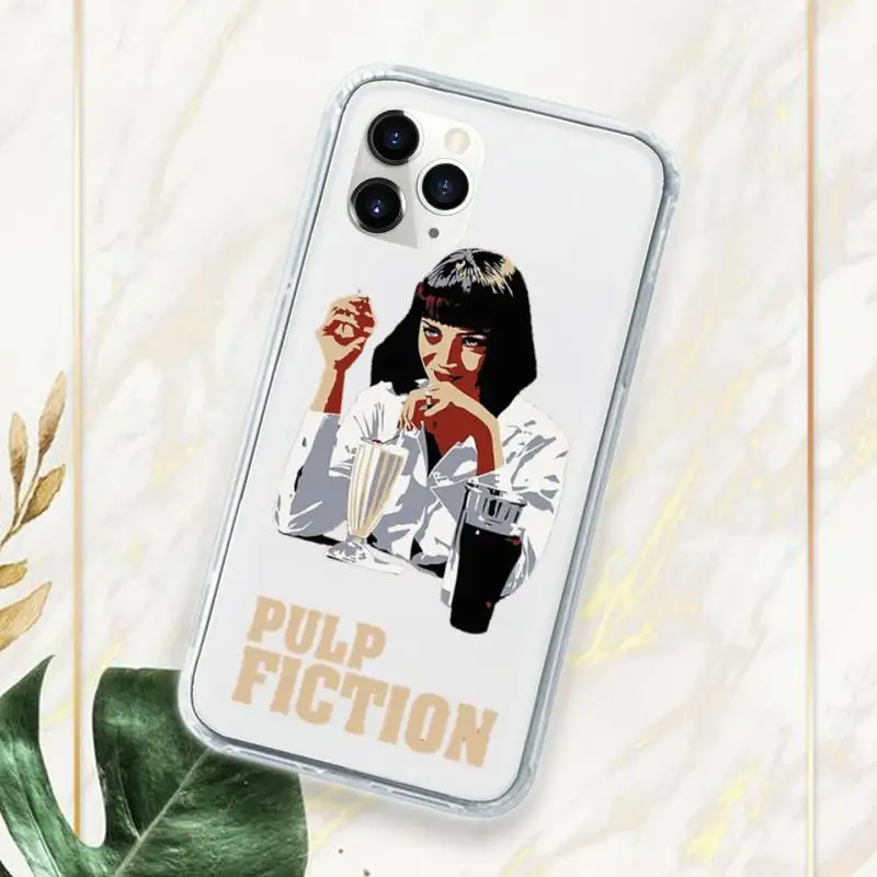 

Pulp Fiction Phone Case Transparent for iPhone 11 12 mini pro XS MAX 8 7 6 6S Plus X 5S SE 2020 XR