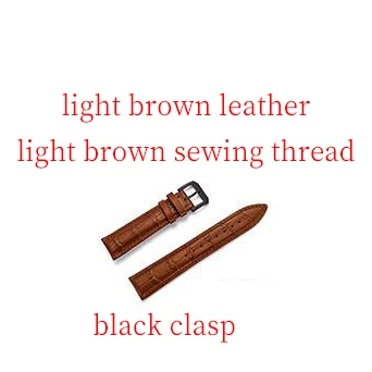 light brown black Высокое Качество ремешок для часов из натуральной кожи набор пистонов с заклепками ящик для инструментов/12/13/14/15/16/17/18/19/20/21/22/23/24 мм наконечник Ширина ремешок для часов - Цвет ремешка: light brown black