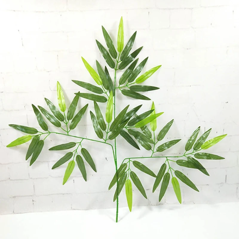 

1 Pc Artificial Green Bamboo Leaves Fake Green Plants Greenery Leaves for Home Hotel Office Decoration
