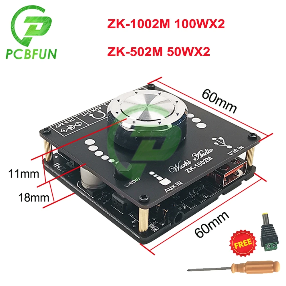 ZK 502M мини 2 0 Стерео Bluetooth 5 цифровой Мощность модуль усилителя 12V 50WX2 100WX2 стерео для