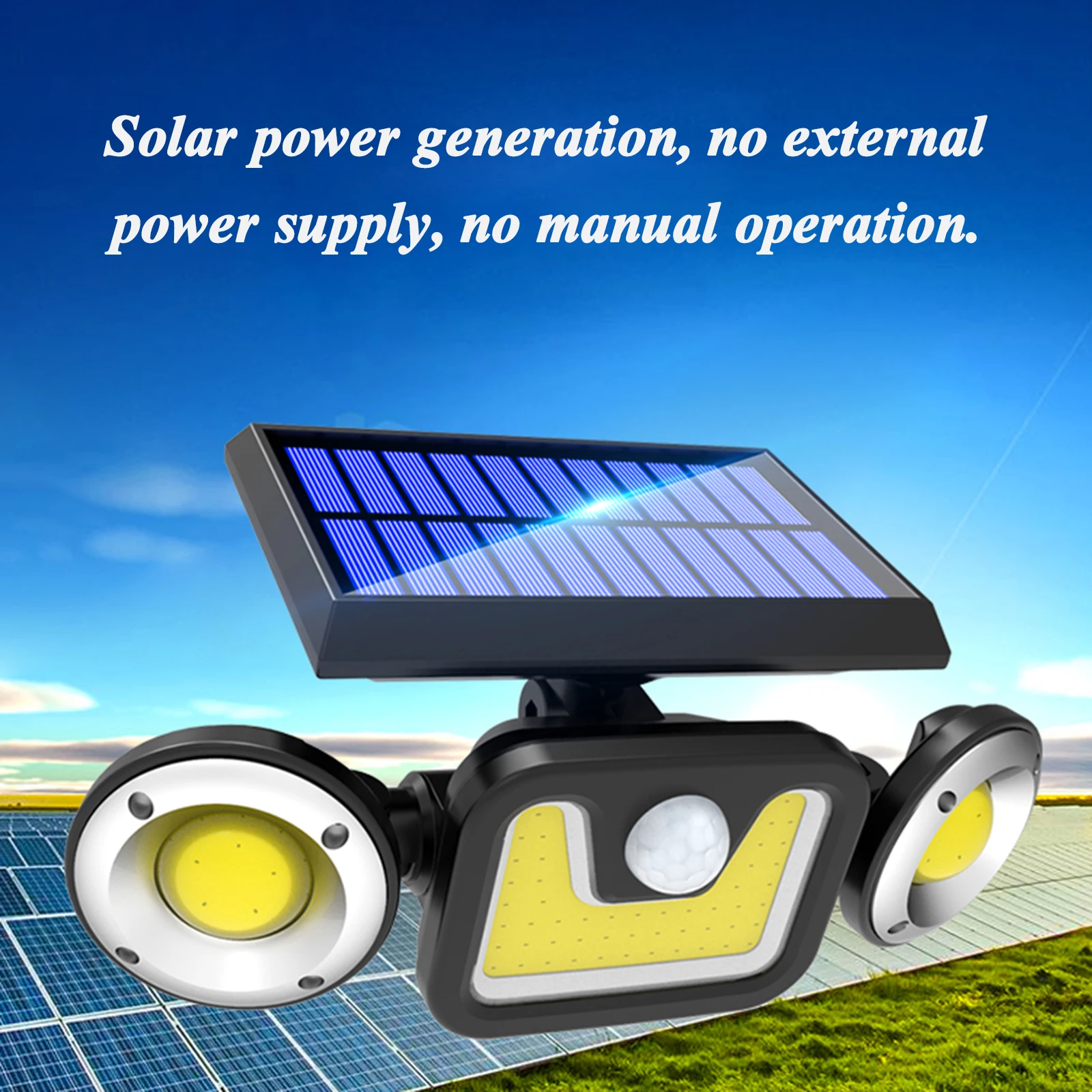 

Lamps Light Motion Sensor Lights ABS Polysilicon Electronic Components IP65 Waterproof LED 6000-6500K Lens 83cob Remote Control