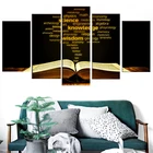 Принт холсты для детской комнаты, 5 предметов, роскошное модельное платье академические слова Золотой Религия Библии HD Декор стены искусства рамки плаката Модульная картина