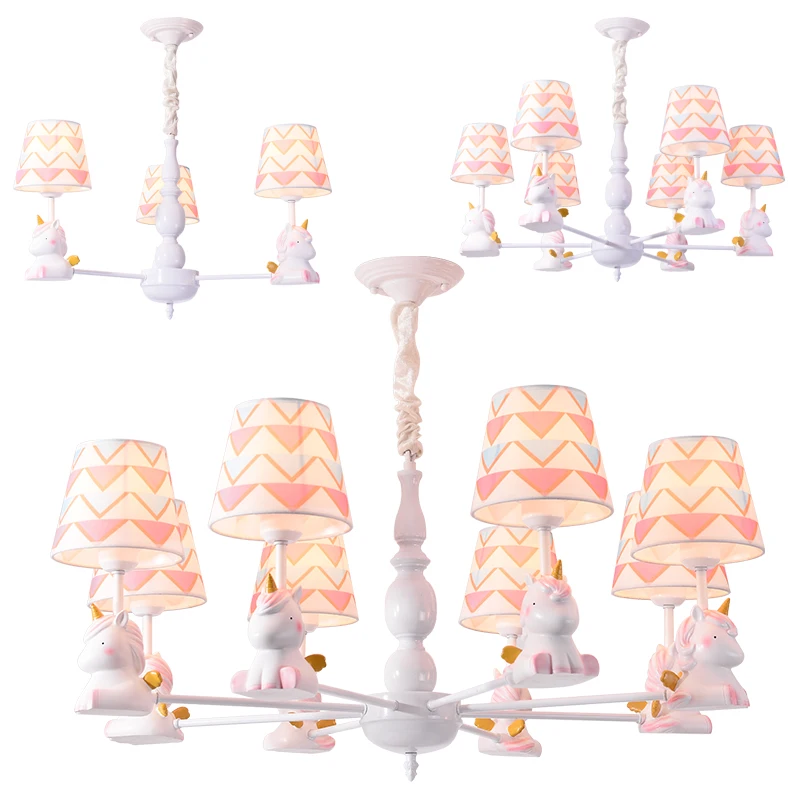 Детская мультяшная Люстра для спальни люстра девочки креативная светодиодная