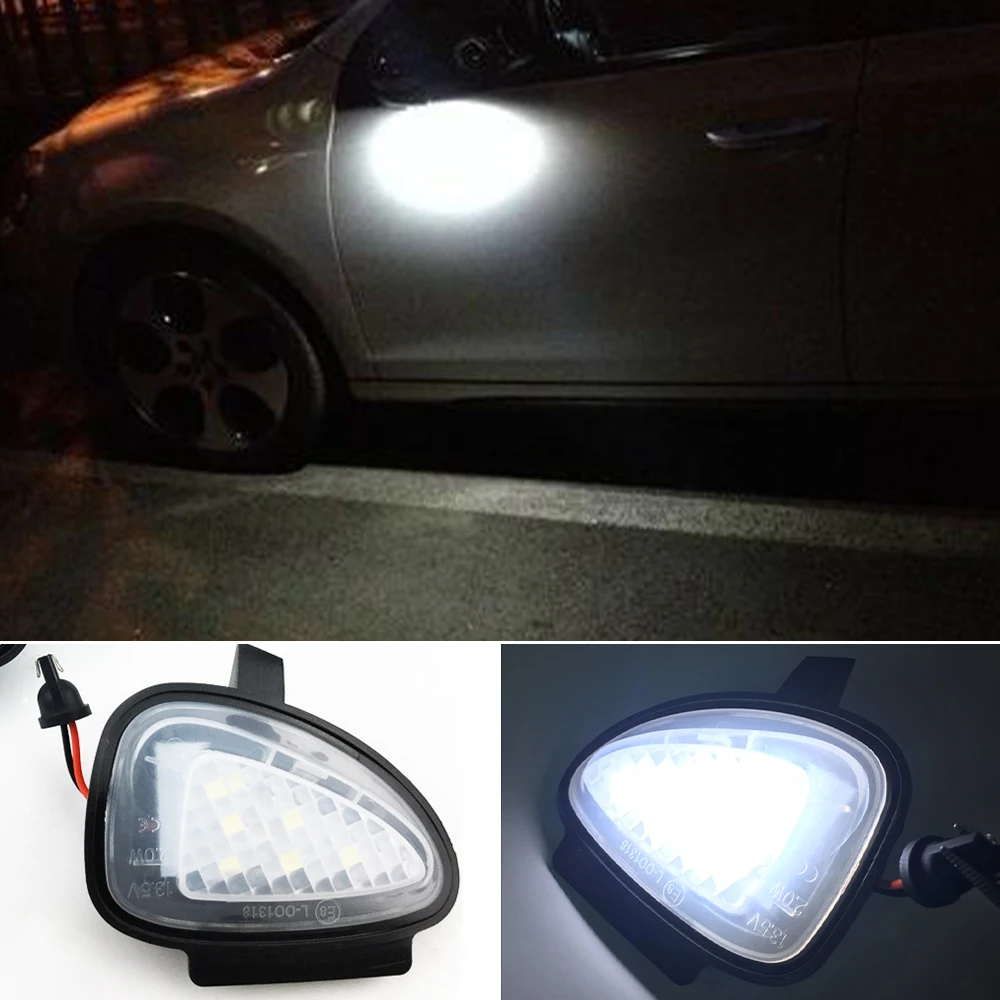Модуль подсветки боковых зеркал Car Flashing 1 Pair Canbus Led для VW Golf MK6 6 MKVI C45 Cabriolet белый светильник.