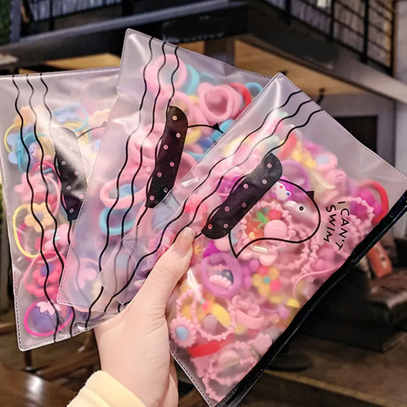 

20/40pcs Pack Scrunchies Kids Rubber Band Flower Children Hair Band Headdress Baby Hair Tie Hair Rope Girl Cute Hair Accessories