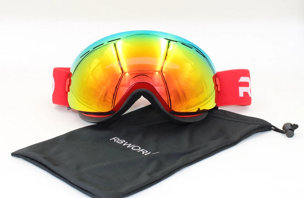 Новинка брендовые лыжные очки RBWORLD двухслойные анти-противотуманные большие