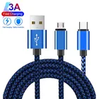 Кабель USB Type-C для быстрой зарядки и синхронизации данных, 2,4 А, кабель Micro USB для Samsung S20 FE S10 S9 S8 S7 S6 edge Note 4 5 8 9 10, кабель из цинкового сплава