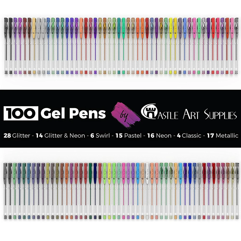 Ручки цветные с гелевыми чернилами 100 цветов 0 5 мм |