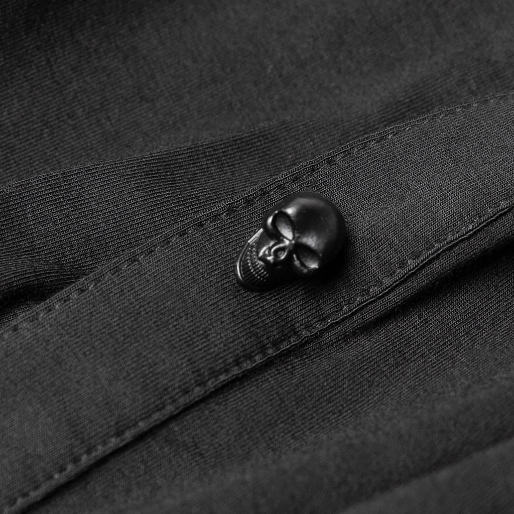 

PUNK RAVE Women's Sexy V-neck Gothic Mesh Stitching Perspective Knitted Breathable Punk Fashion Casual Hooded Short Jacket Coat