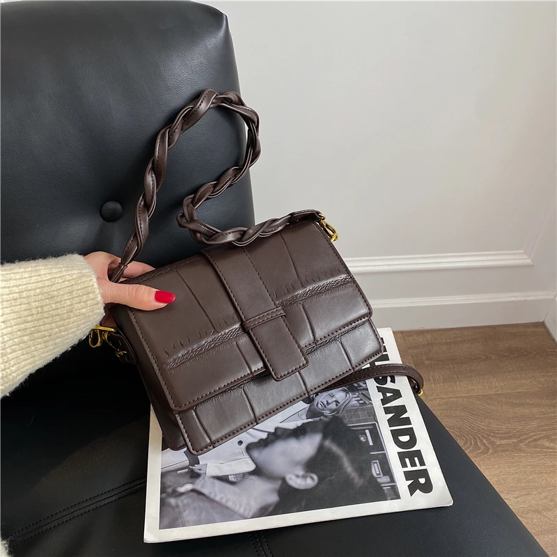 

Designer Handbag Knitting High Quality Famale Famous Brand Bags Fashion Girl Stoneware Lady Shoulder Bag Handbags For Women