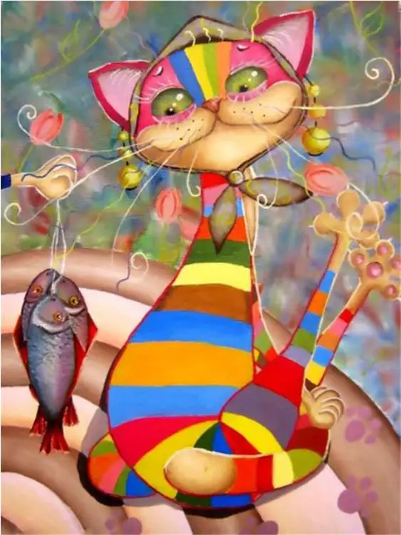 5D алмазная живопись цветная вышивка крестиком с кошками сделай сам полная