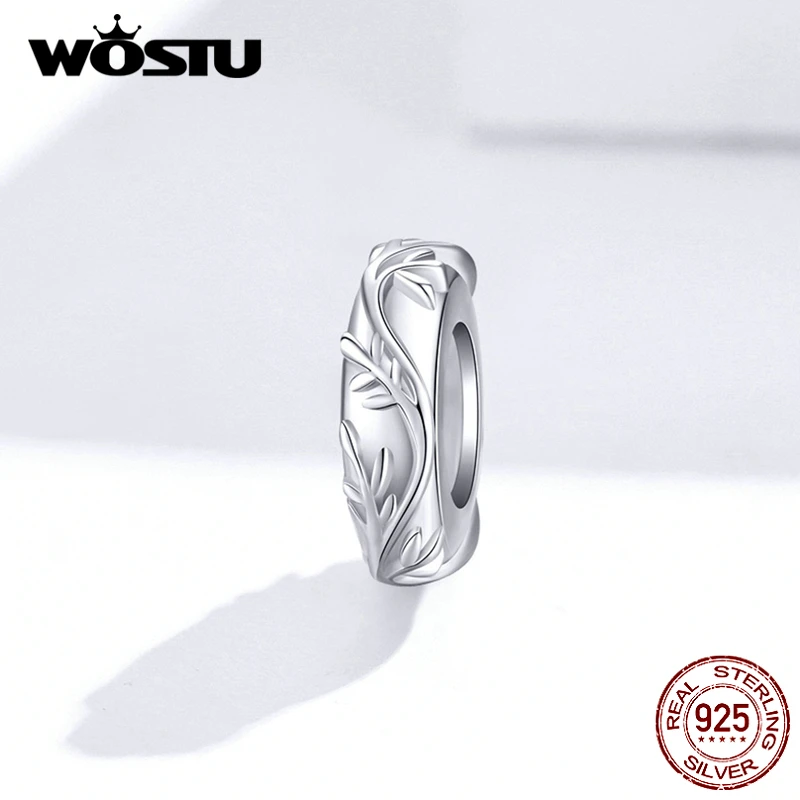 WOSTU 925 пробы серебряные силиконовые пробки разделитель лоза лист бисера Подходит