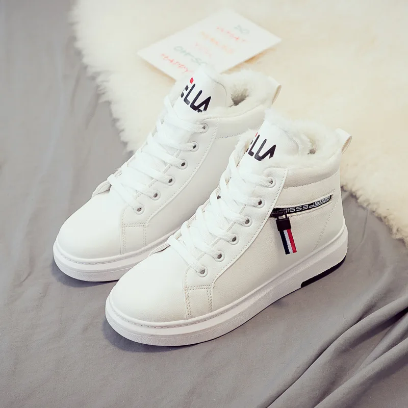 

2021 зимние высокие плюшевые маленькие белые женские зимние ботинки из хлопка универсальные зимние ботинки теплая Повседневная Спортивная о...