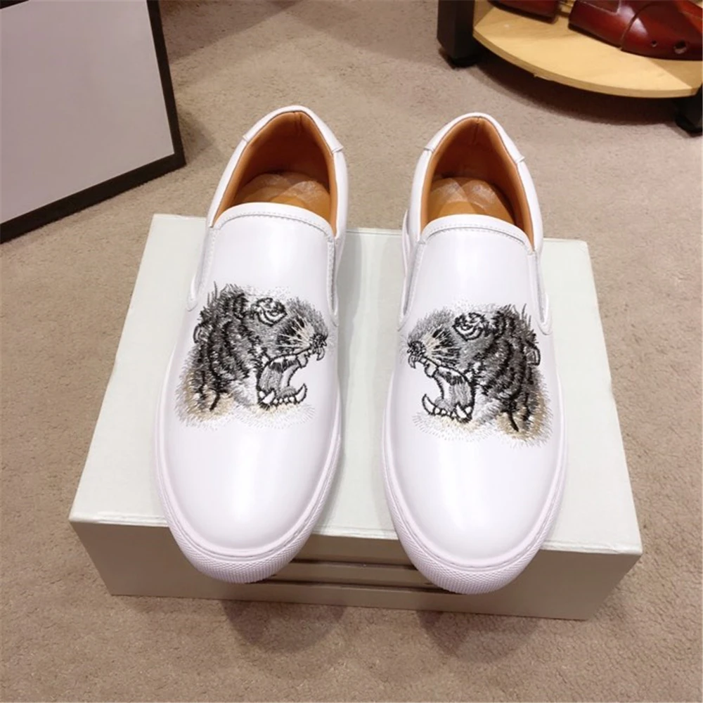 Junetxin/Мужская обувь Повседневная из натуральной кожи удобная Белая для мужчин