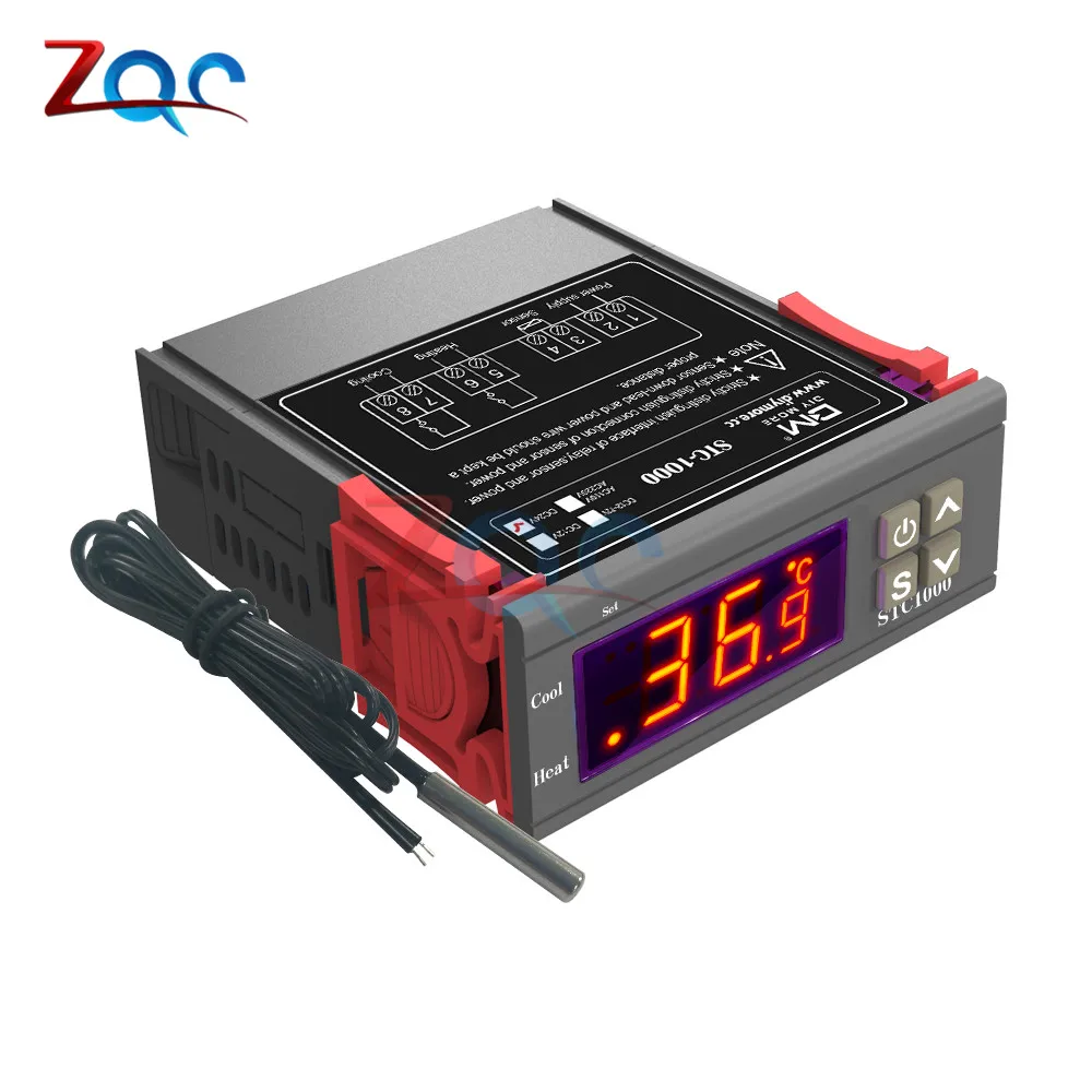 DC 24V STC-1000 AC 110 V-220 V светодиодный цифровой регулятор температуры Терморегулятор термостат инкубатор метр Нагреватель Охладитель DC 12 V-72 V 24V - Цвет: DC 24V