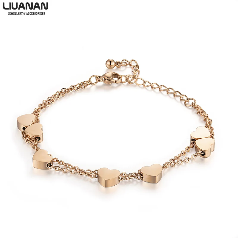 

Charm Star Bracelet Stainless Steel Chain Bracelet for Women Girls Chic Stars Jewelry Rose Gold Fashion Accessories Double Layer