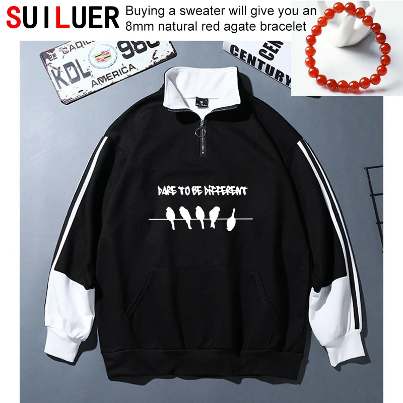 

Be Different Unique Look Women Men 100% Cotton Sweatshirts Homme Hoodies Birds Print Streetwear Fashion Pullovers Brand Clothing