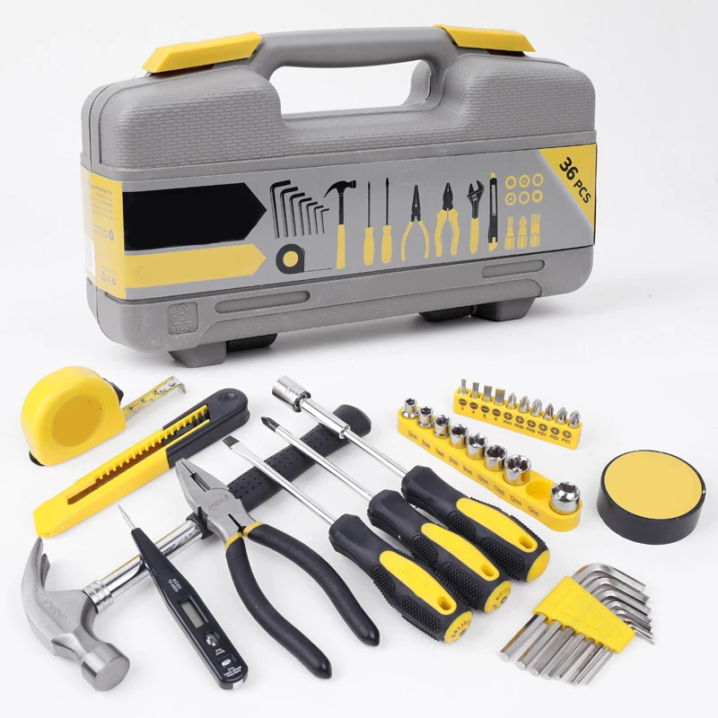 

General Household Auto Repair Tool Socket Wrench Tool Set Combination Package Hand Tool Kit with Plastic Toolbox Storage Case